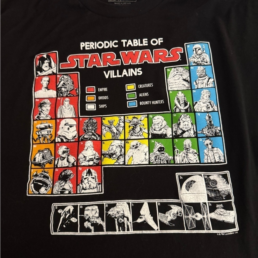 Star Wars Villians Tee Black. Size XXL